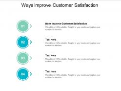 Ways improve customer satisfaction ppt powerpoint presentation outline visuals cpb