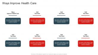 Ways Improve Health Care In Powerpoint And Google Slides Cpb