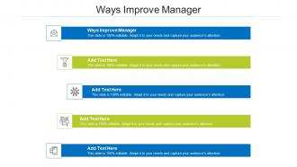 Ways Improve Manager Ppt Powerpoint Presentation File Maker Cpb