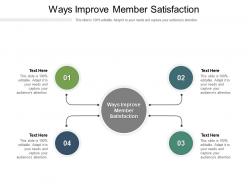 Ways improve member satisfaction ppt powerpoint presentation summary icons cpb