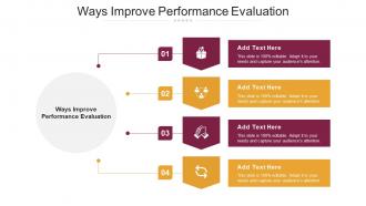 Ways Improve Performance Evaluation Ppt Powerpoint Presentation Styles Portfolio Cpb