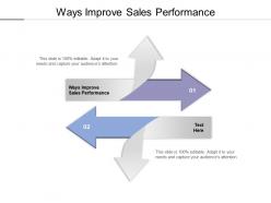 Ways improve sales performance ppt powerpoint presentation model elements cpb