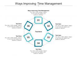 Ways improving time management ppt powerpoint presentation inspiration designs cpb