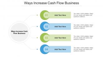 Ways Increase Cash Flow Business Ppt Powerpoint Presentation Model Portfolio Cpb