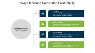 Ways Increase Sales Staff Productivity Ppt Powerpoint Presentation Slides Vector Cpb