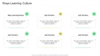 Ways Learning Culture In Powerpoint And Google Slides Cpb