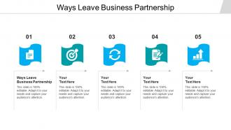 Ways leave business partnership ppt powerpoint presentation ideas graphic images cpb