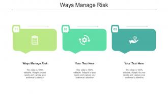 Ways manage risk ppt powerpoint presentation styles slide portrait cpb