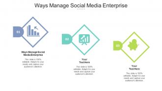 Ways manage social media enterprise ppt powerpoint presentation visual aids icon cpb