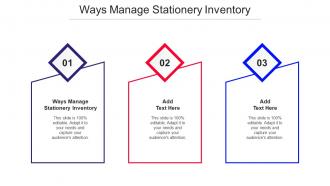 Ways Manage Stationery Inventory Ppt Powerpoint Presentation Layouts Cpb