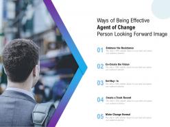 Ways of being effective agent of change person looking forward image