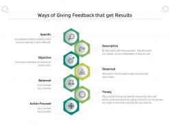 Ways of giving feedback that get results
