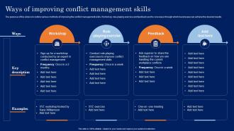 Ways Of Improving Conflict Management Skills Conflict Resolution In The Workplace