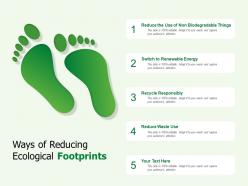 Ways of reducing ecological footprints
