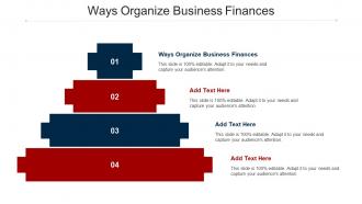 Ways Organize Business Finances Ppt Powerpoint Presentation Show Good Cpb