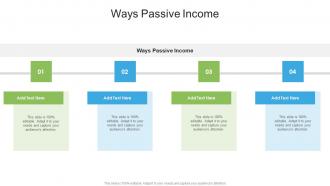 Ways Passive Income In Powerpoint And Google Slides Cpb