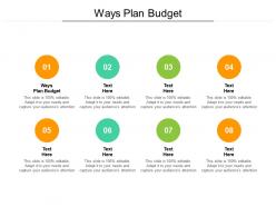 Ways plan a budget ppt powerpoint presentation outline designs cpb
