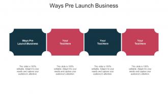 Ways Pre Launch Business Ppt Powerpoint Presentation Summary Maker Cpb