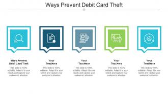 Ways prevent debit card theft ppt powerpoint presentation ideas themes cpb