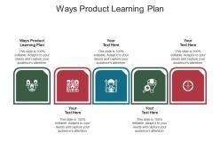 Ways product learning plan ppt powerpoint presentation pictures brochure cpb