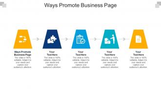 Ways Promote Business Page Ppt Powerpoint Presentation Show Icons Cpb