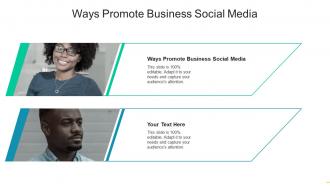 Ways promote business social media ppt powerpoint presentation introduction cpb