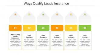 Ways qualify leads insurance ppt powerpoint presentation inspiration background designs cpb