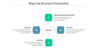 Ways set business partnership ppt powerpoint presentation outline template cpb