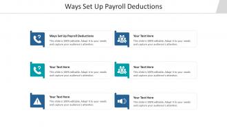 Ways set up payroll deductions ppt powerpoint presentation professional graphics cpb