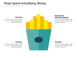 Ways spend advertising money ppt powerpoint presentation slides designs download cpb