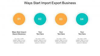 Ways start import export business ppt powerpoint presentation layouts show cpb