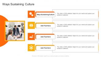 Ways Sustaining Culture In Powerpoint And Google Slides Cpb