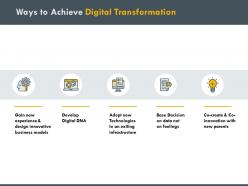 Ways to achieve digital transformation models ppt powerpoint presentation professional gridlines
