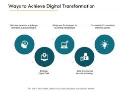 Ways to achieve digital transformation technologies ppt powerpoint presentation icon introduction