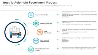 Ways To Automate Recruitment Process Automation Of HR Workflow