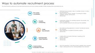 Ways To Automate Recruitment Process Human Resource Process Automation Ppt Slides Deck