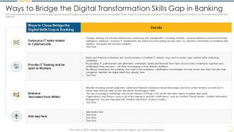 Ways to bridge the digital transformation skills key benefits banking industry transformation