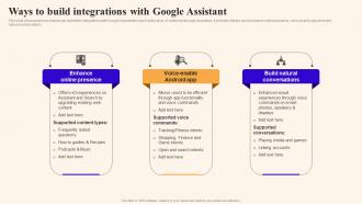 Ways To Build Integrations With Google Assistant Using Google Bard Generative Ai AI SS V