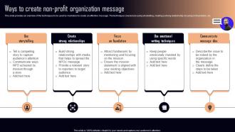 Ways To Create Non-Profit Organization Message NPO Marketing And Communication MKT SS V