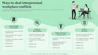 Ways To Deal Interpersonal Workplace Conflicts