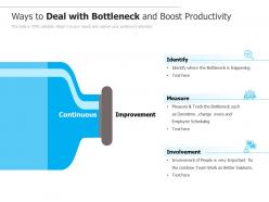 Ways to deal with bottleneck and boost productivity