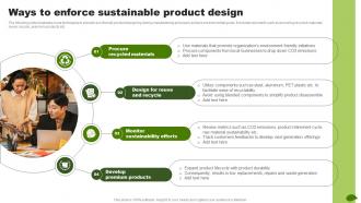 Ways To Enforce Sustainable Product Design Adopting Eco Friendly Product MKT SS V