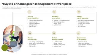 Ways To Enhance Green Management At Workplace