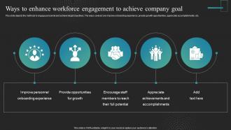 Ways To Enhance Workforce Engagement To Achieve Strategies To Improve Workplace