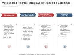 Ways to find potential influencer for marketing campaign co marketing initiatives to reach