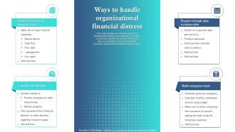 Ways To Handle Organizational Financial Distress