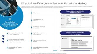 Ways To Identify Target Audience Linkedin Comprehensive Guide To Linkedln Marketing Campaign MKT CD