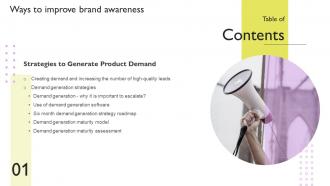 Ways To Improve Brand Awareness Table Of Contents