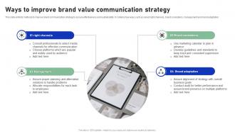 Ways To Improve Brand Value Communication Strategy