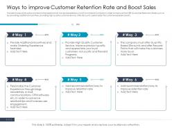Ways To Improve Customer Retention Rate And Boost Sales Ppt Icons